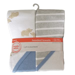80% Cotton 20% Poly Knit Terry Hooded Towel