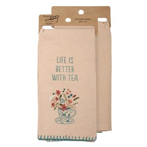 Muslin Kitchen Towel with Embroidery