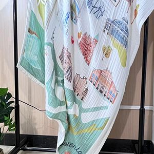 Bamboo/Cotton Muslin Blanket with Negative Oxygen Ions