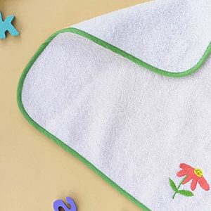 Solid Binding Washcloth with Embroidery