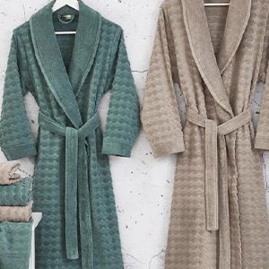 Solid Jacquard Bath Robe